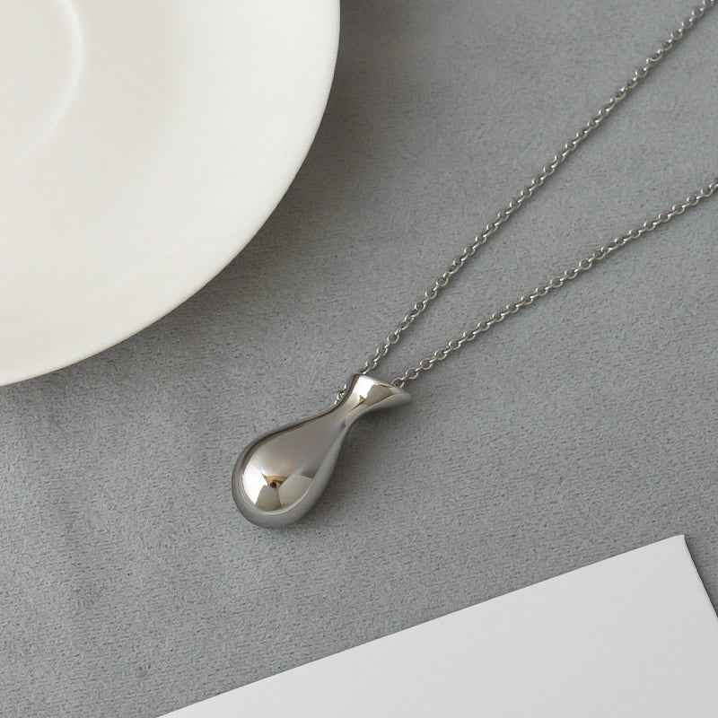 Silver Water Bottle Pendant Necklace - Crystalory