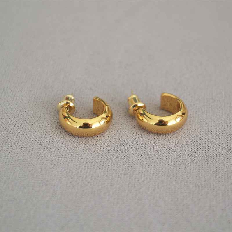 Mini Bean Hoop Earrings - Crystalory
