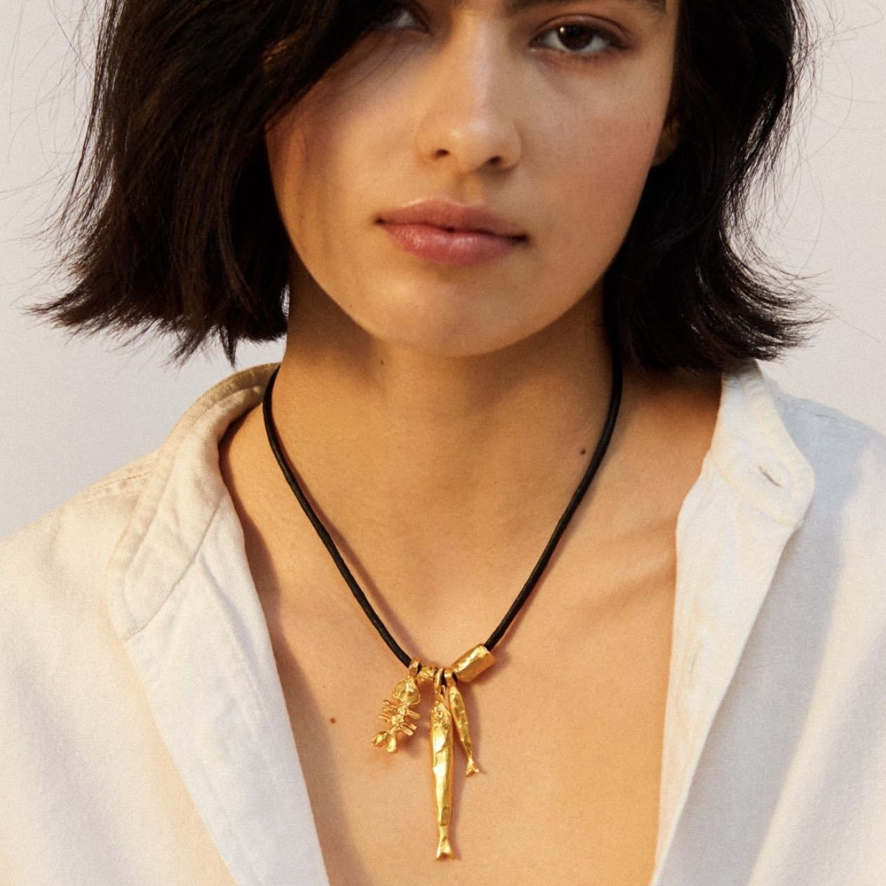 Gold Fish Pendant Necklace - Crystalory