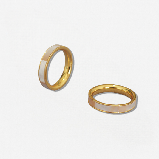 Mother of Pearl Inlay Ring - Crystalory