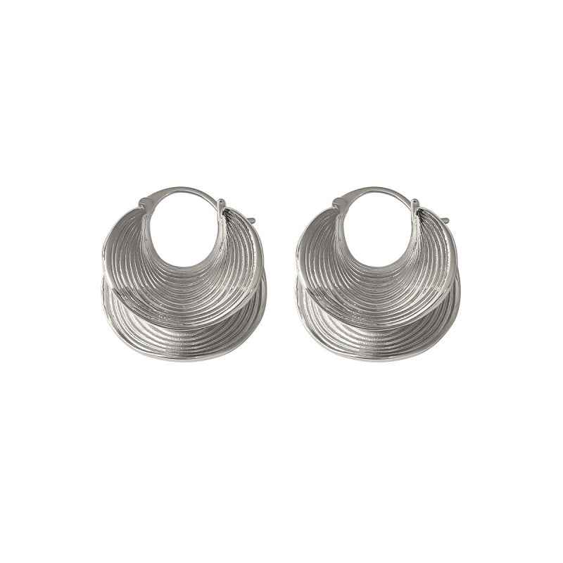 Gold & Silver Textured Hoop Earrings - Crystalory