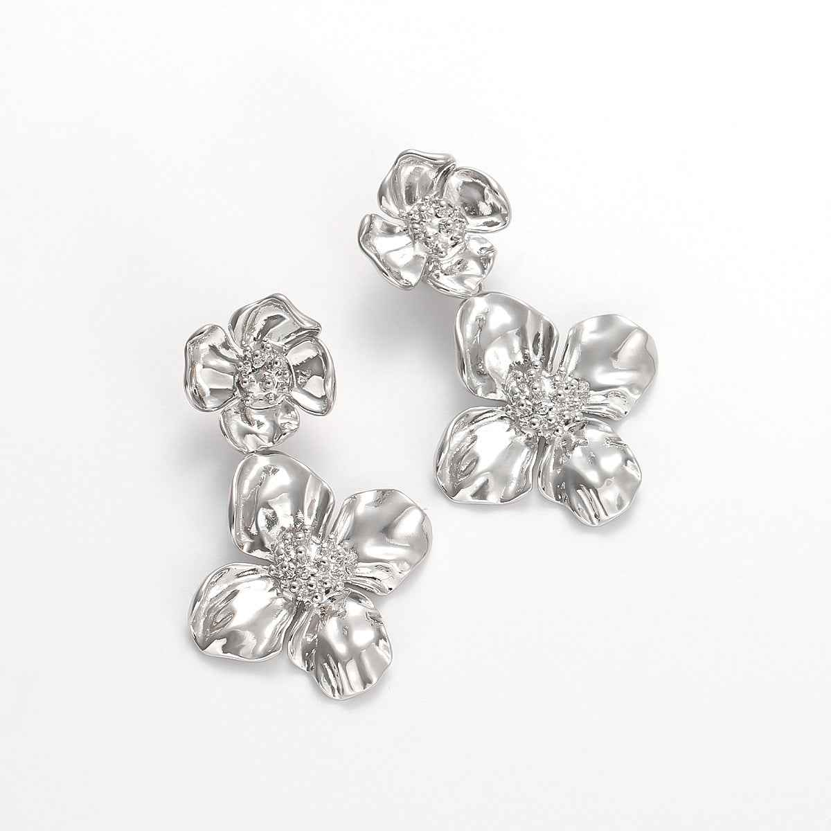 Vintage Floral Statement Earrings - Crystalory