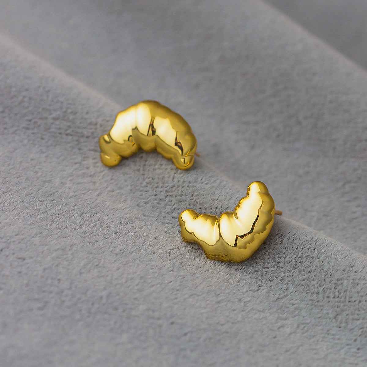 French Croissant Earrings & Pendant Necklace - Crystalory