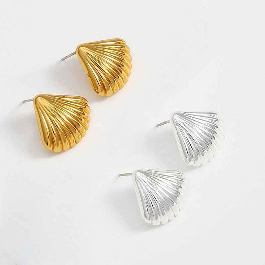 Gold Seashell Earrings - Crystalory