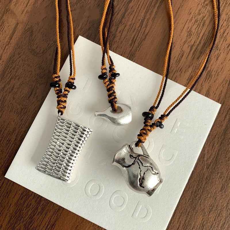 Engraved Wine Jug Necklace - Crystalory