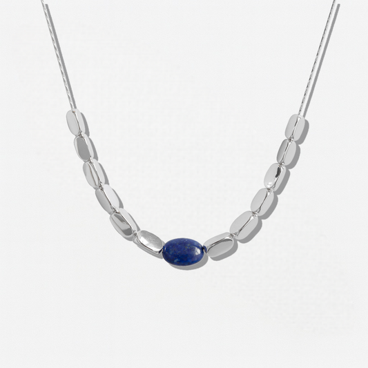 Lapis Lazuli Silver Necklace - Crystalory