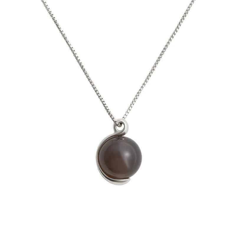 Red Agate Sphere Pendant Necklace - Crystalory