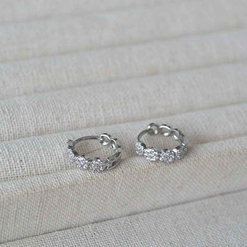 French-Inspired Mini Zircon Hoop Earrings - Crystalory