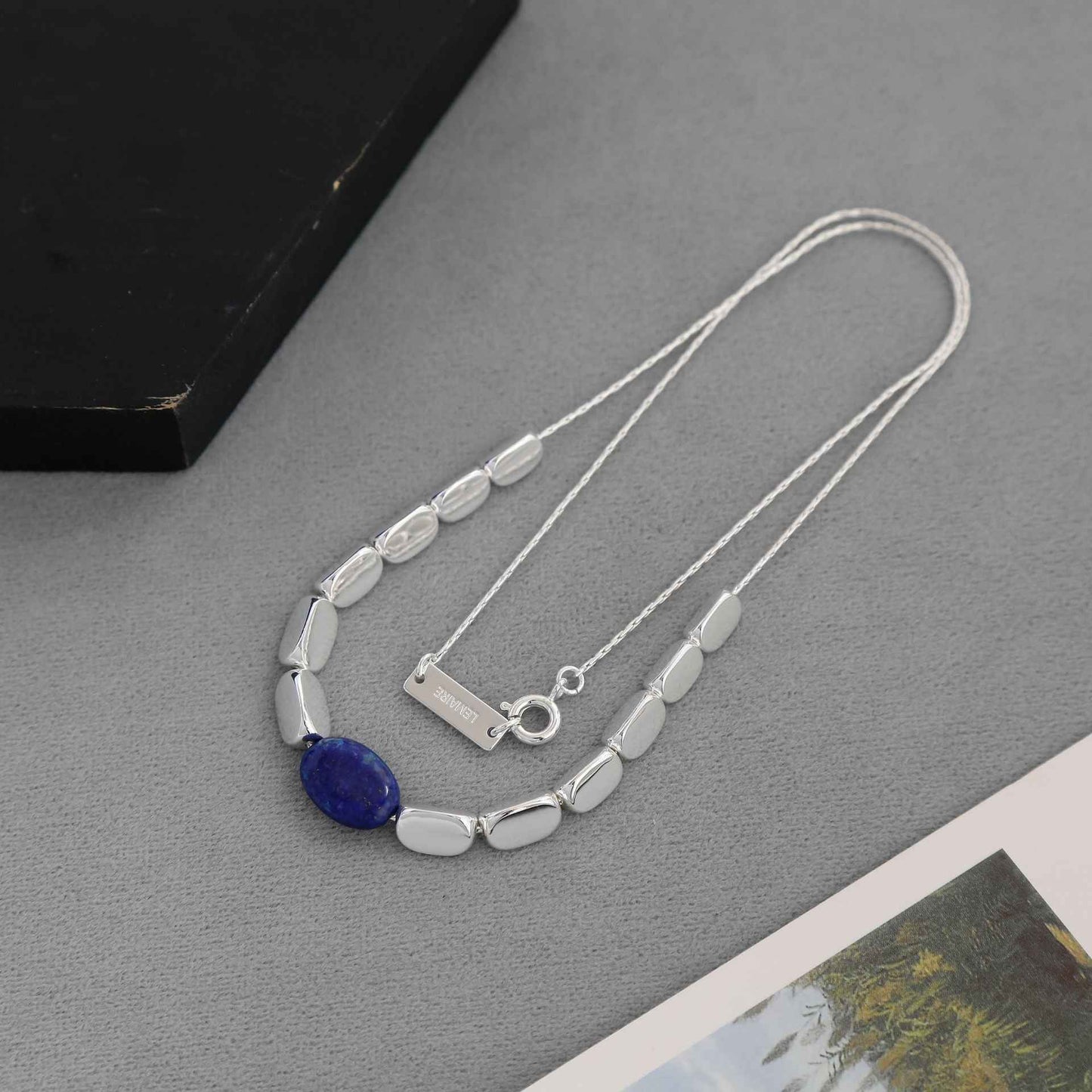 Lapis Lazuli Silver Necklace - Crystalory