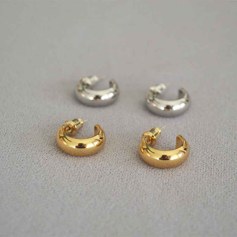 Mini Bean Hoop Earrings - Crystalory