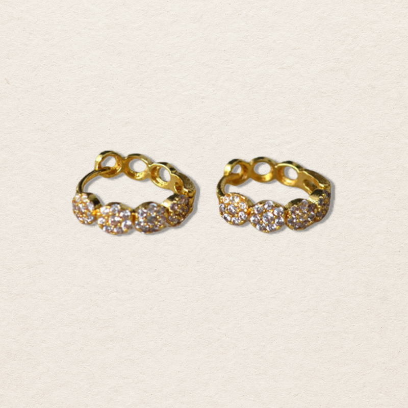 French-Inspired Mini Zircon Hoop Earrings - Crystalory