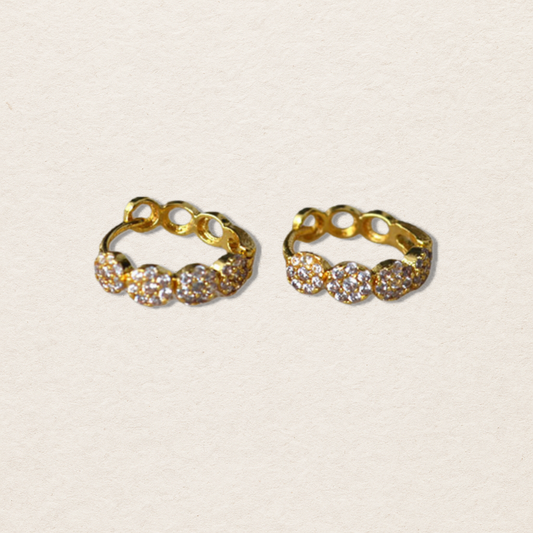 French-Inspired Mini Zircon Hoop Earrings - Crystalory