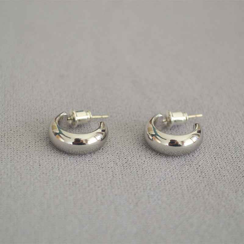 Mini Bean Hoop Earrings - Crystalory