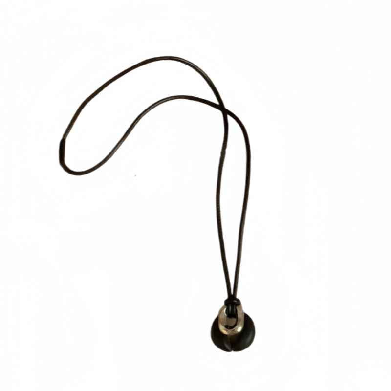 Wood Circle Pendant Necklace - Crystalory
