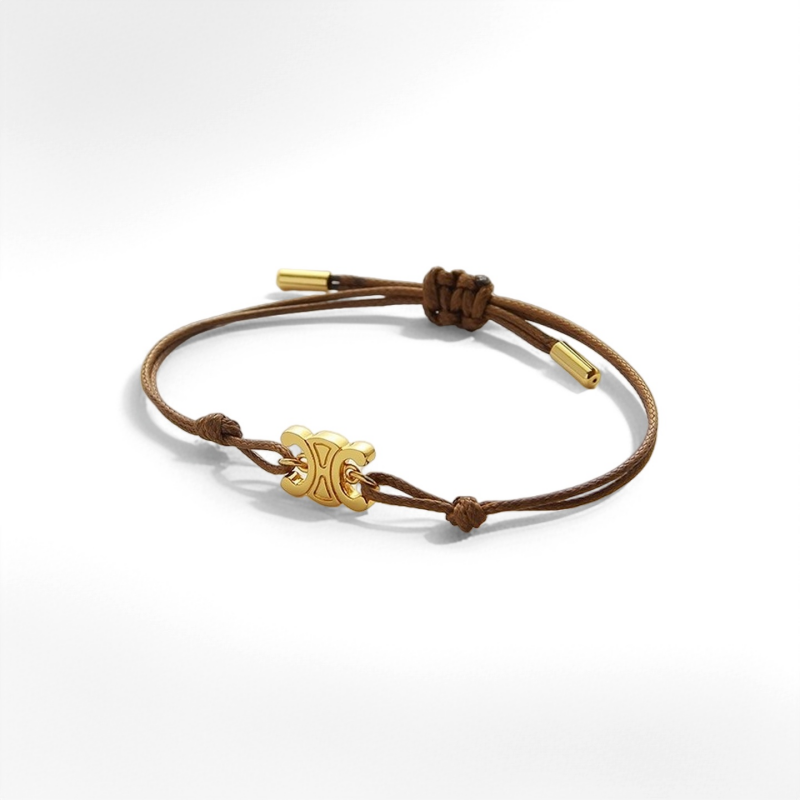 Gold Initial Cord Bracelet