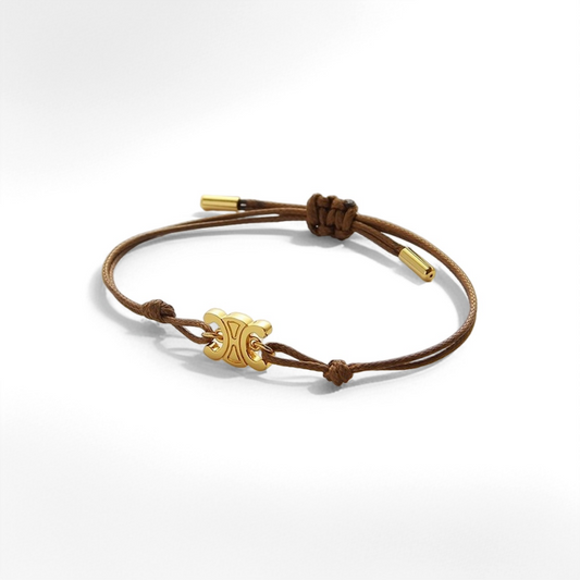 Gold Initial Cord Bracelet