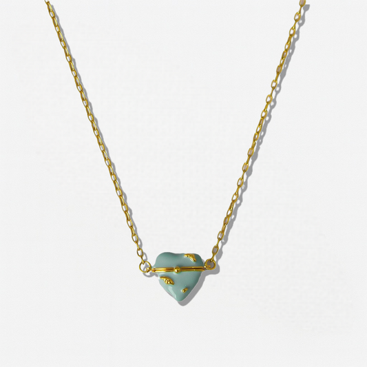 Enamel Heart Locket Necklace - Crystalory