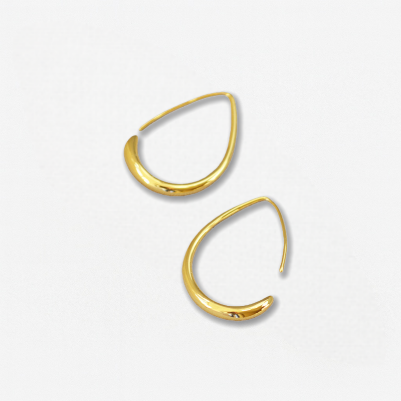 Minimalist Teardrop Hoop Earrings - Crystalory