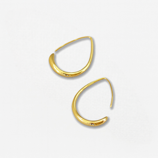 Minimalist Teardrop Hoop Earrings - Crystalory
