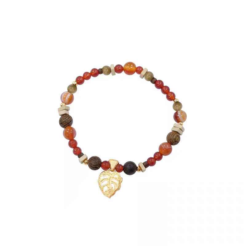 Monstera Leaf Beaded Bracelet