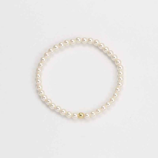 White Pearl Beaded Bracelet - Crystalory