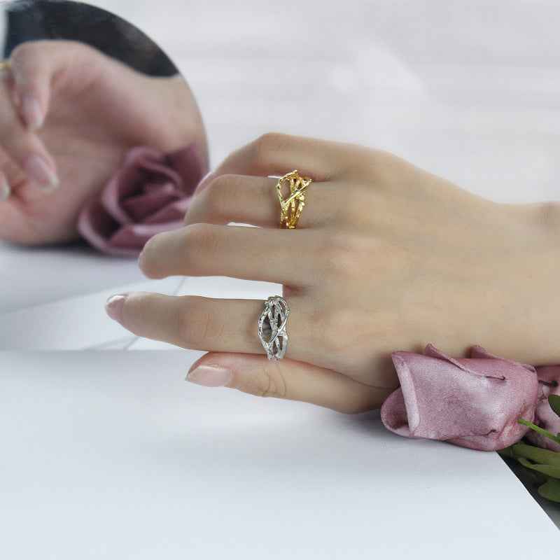S925 Sterling Silver Open Ring - Crystalory