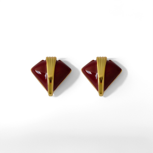 Triangle Stud Earrings - Crystalory