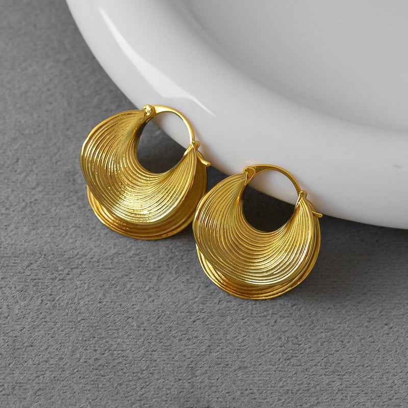 Gold & Silver Textured Hoop Earrings - Crystalory