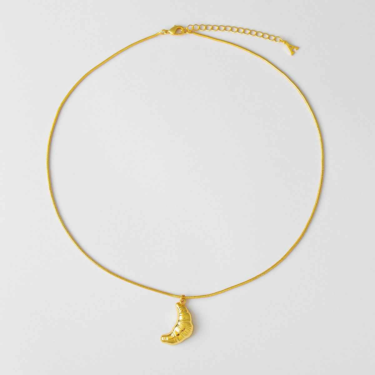 French Croissant Earrings & Pendant Necklace - Crystalory
