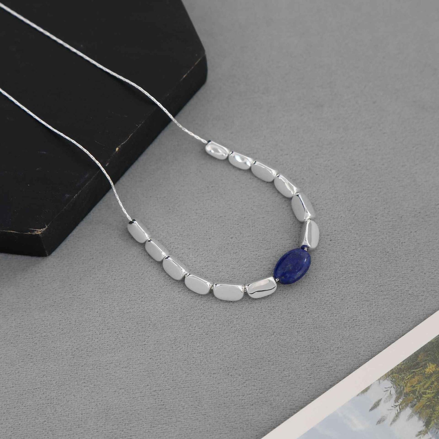 Lapis Lazuli Silver Necklace - Crystalory