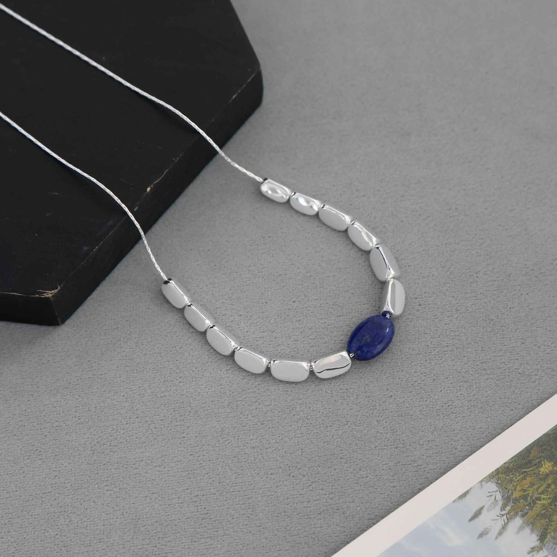 Lapis Lazuli Silver Necklace - Crystalory