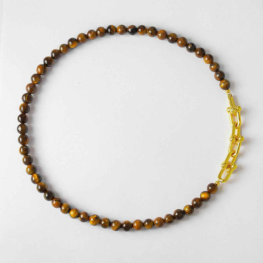 Tiger Eye Beaded Necklace - Crystalory
