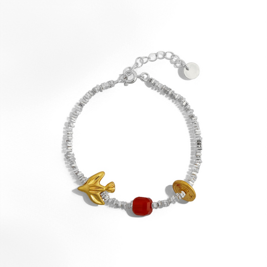 Silver Flying Swallow Bracelet - Crystalory