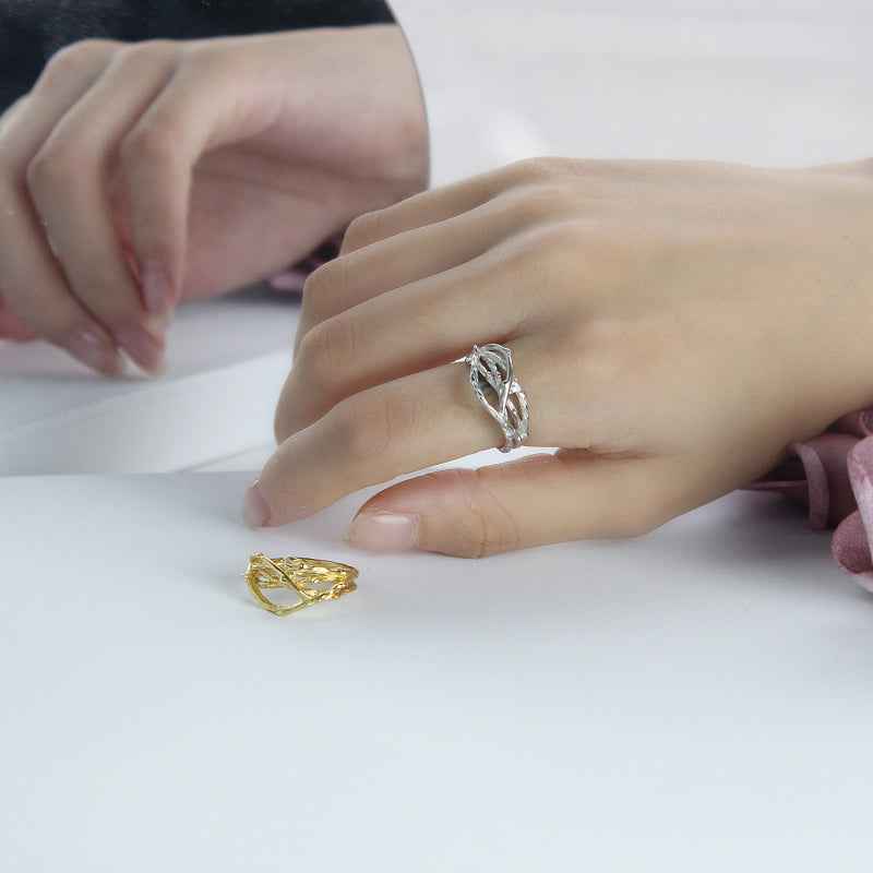 S925 Sterling Silver Open Ring - Crystalory