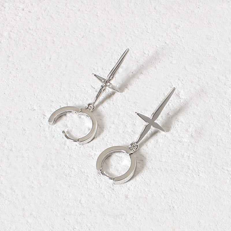 Minimalist Cross Hoop Earrings - Crystalory