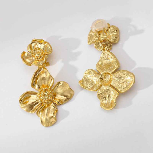 Vintage Floral Statement Earrings - Crystalory