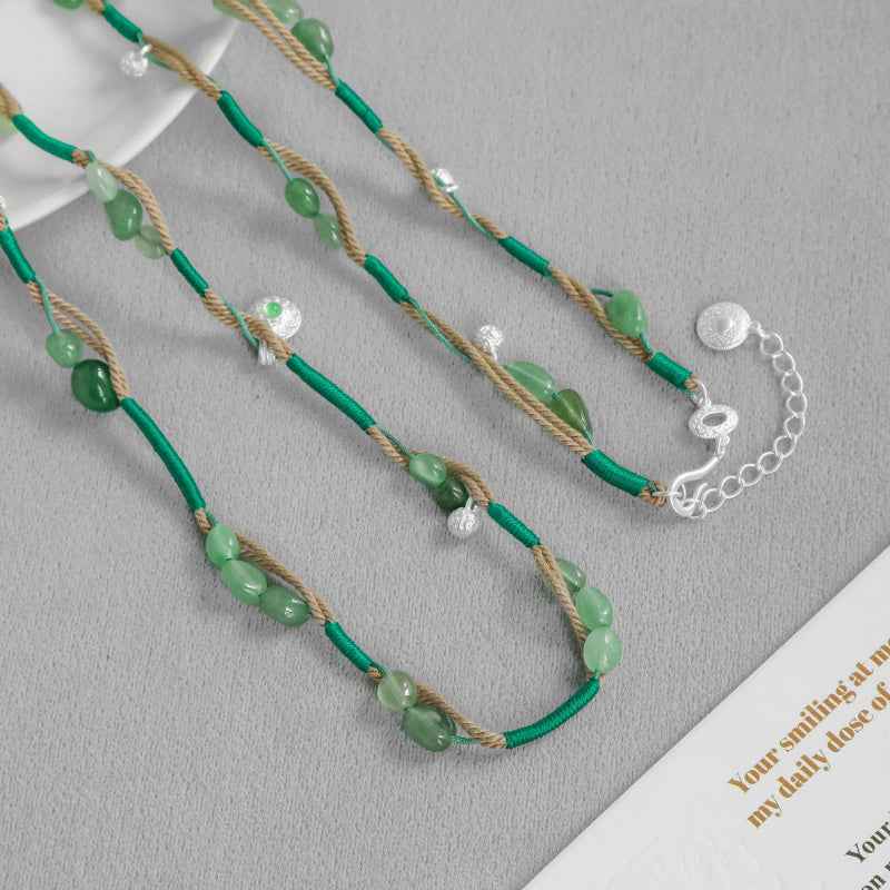 Bohemian Green Aventurine Beaded Necklace - Crystalory