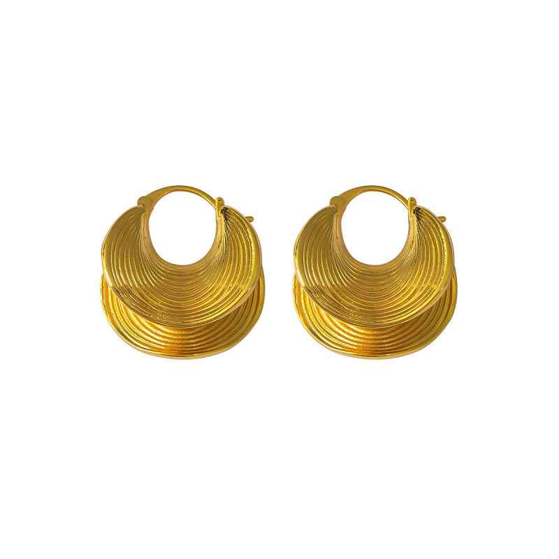 Gold & Silver Textured Hoop Earrings - Crystalory