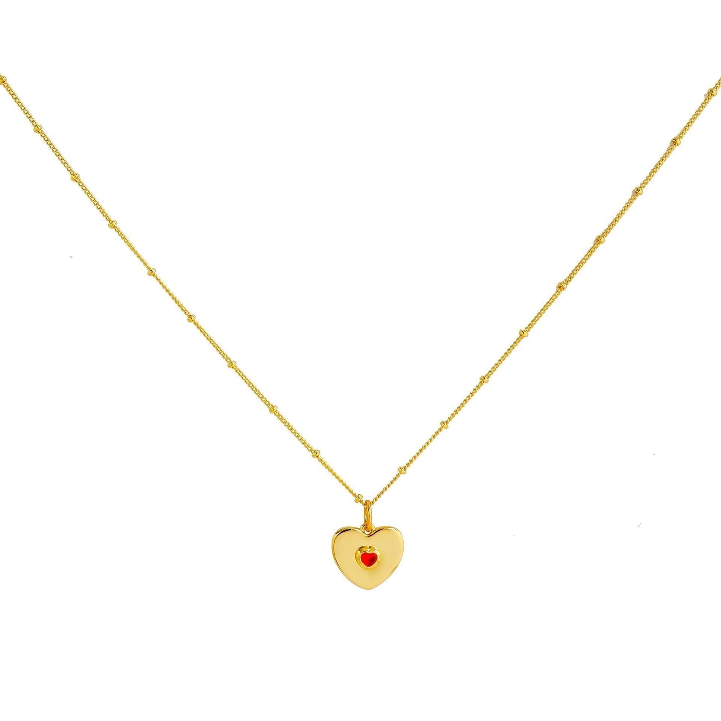 Heart Pendant Natural Stone Necklace Set