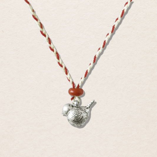 Handmade Bird Pendant Rope Necklace - Crystalory