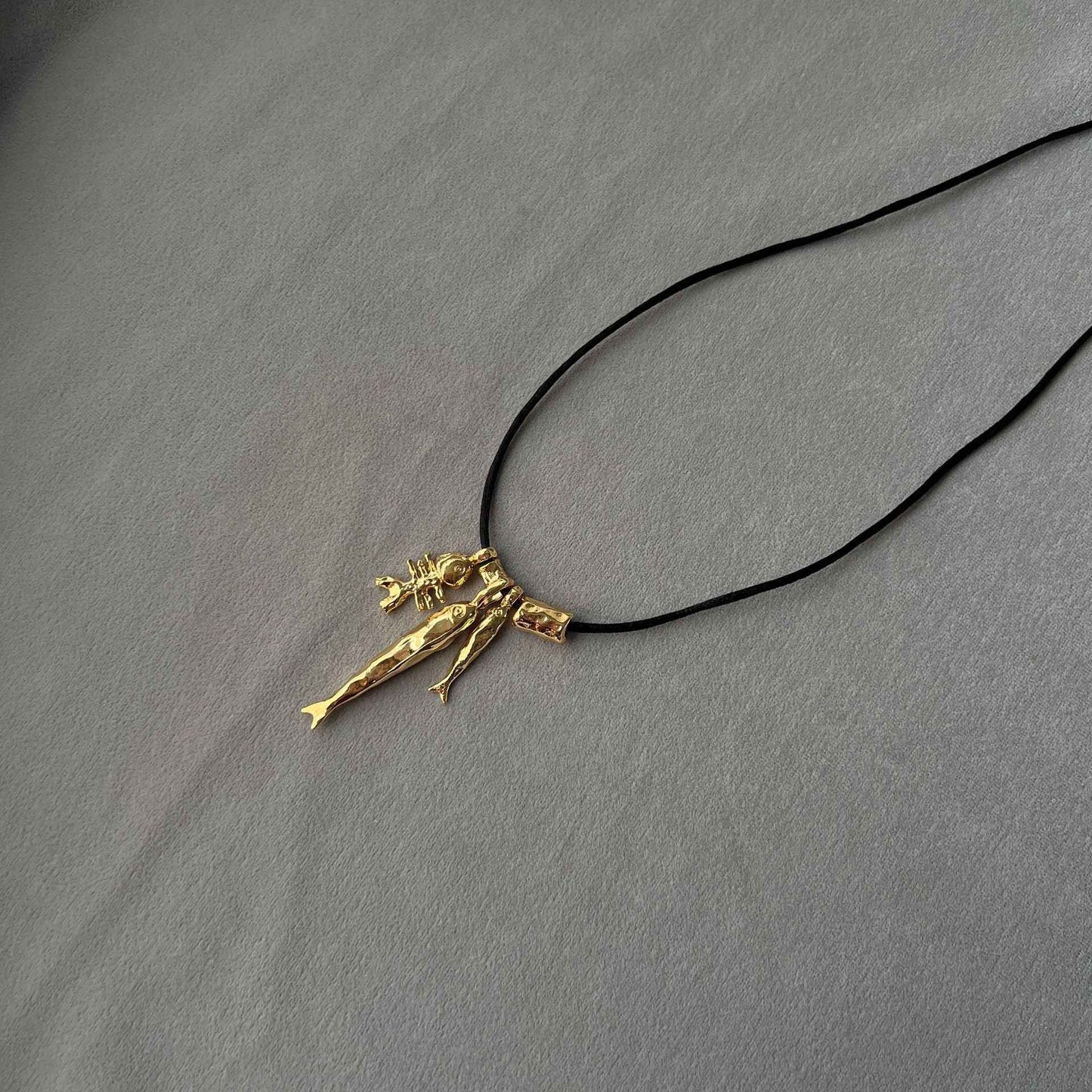 Gold Fish Pendant Necklace - Crystalory