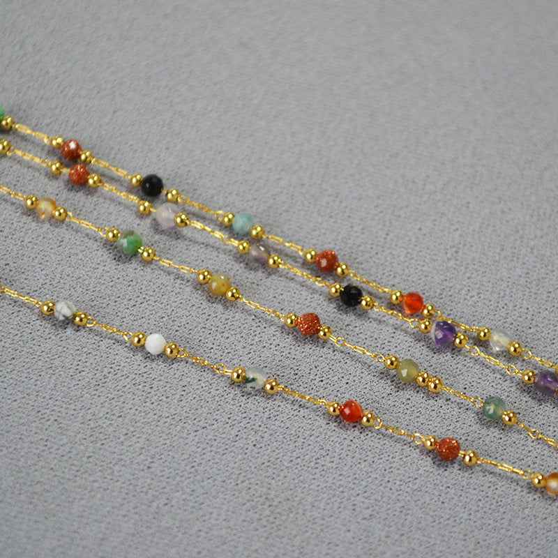 Boho Colorful Natural Stone Beaded Choker - Crystalory