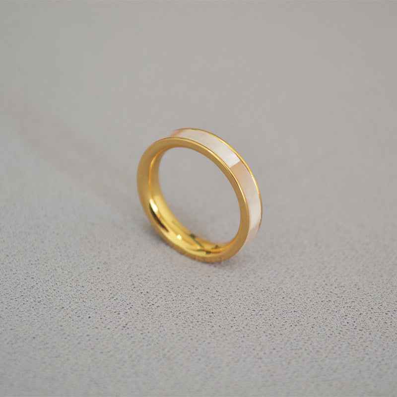 Mother of Pearl Inlay Ring - Crystalory