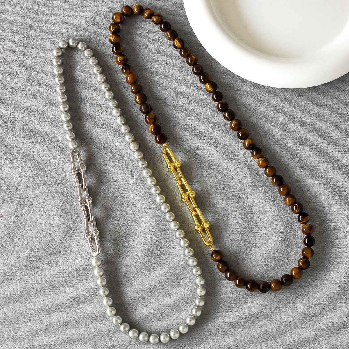 Tiger Eye Beaded Necklace - Crystalory