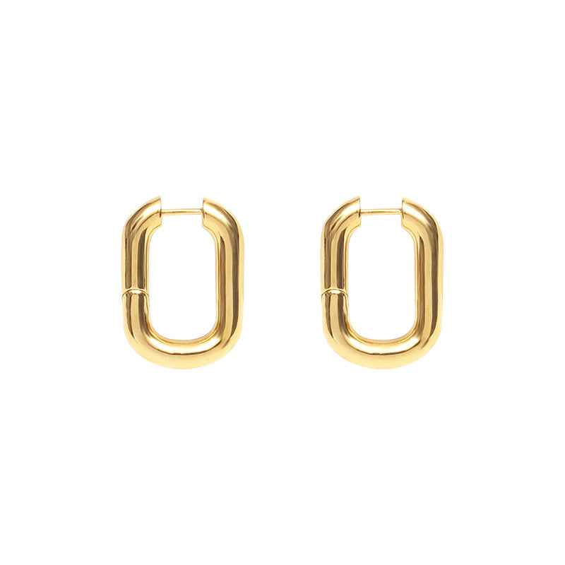 Minimalist U-Shaped Hoop Earrings - Crystalory