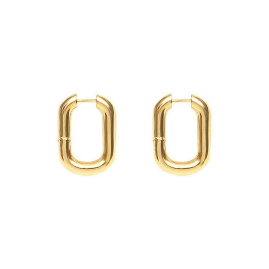 Minimalist U-Shaped Hoop Earrings - Crystalory