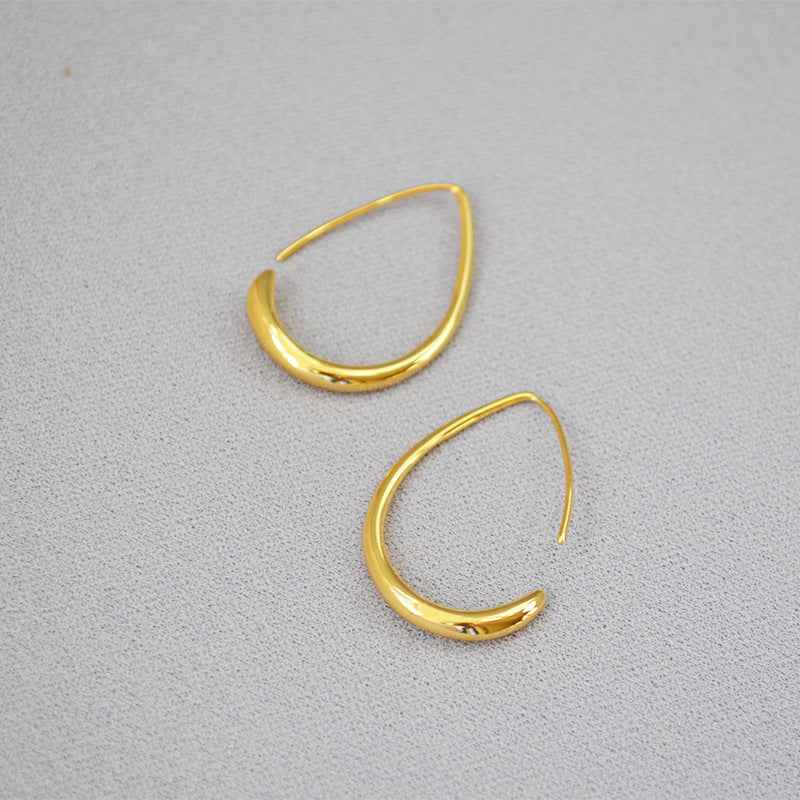 Minimalist Teardrop Hoop Earrings - Crystalory