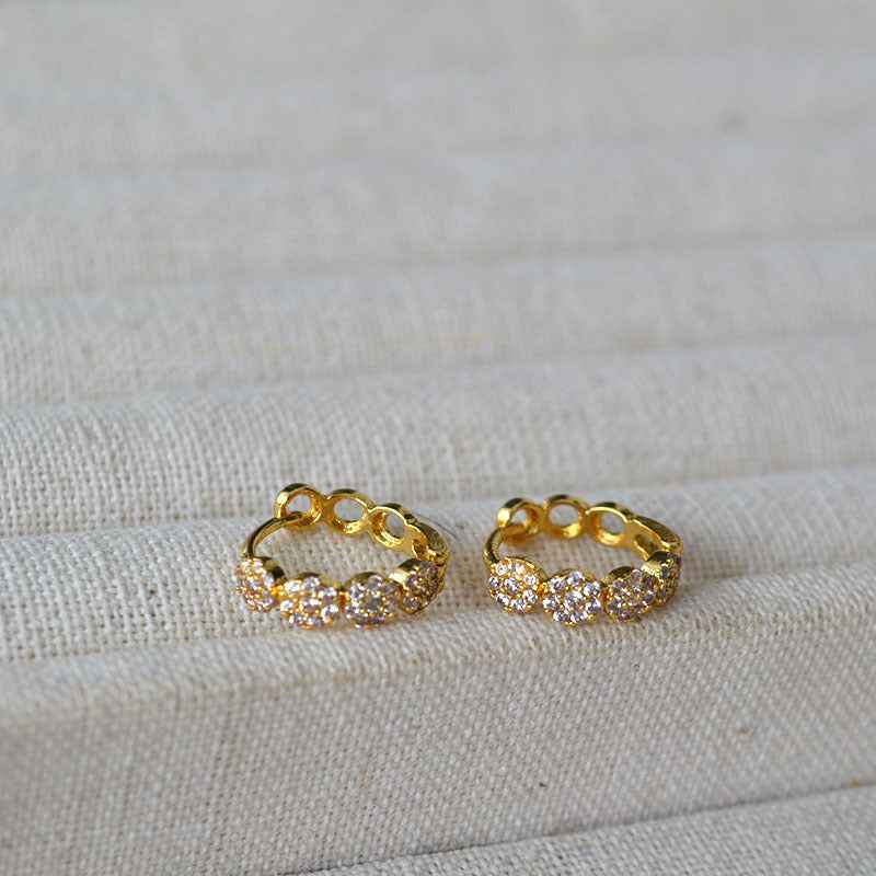 French-Inspired Mini Zircon Hoop Earrings - Crystalory