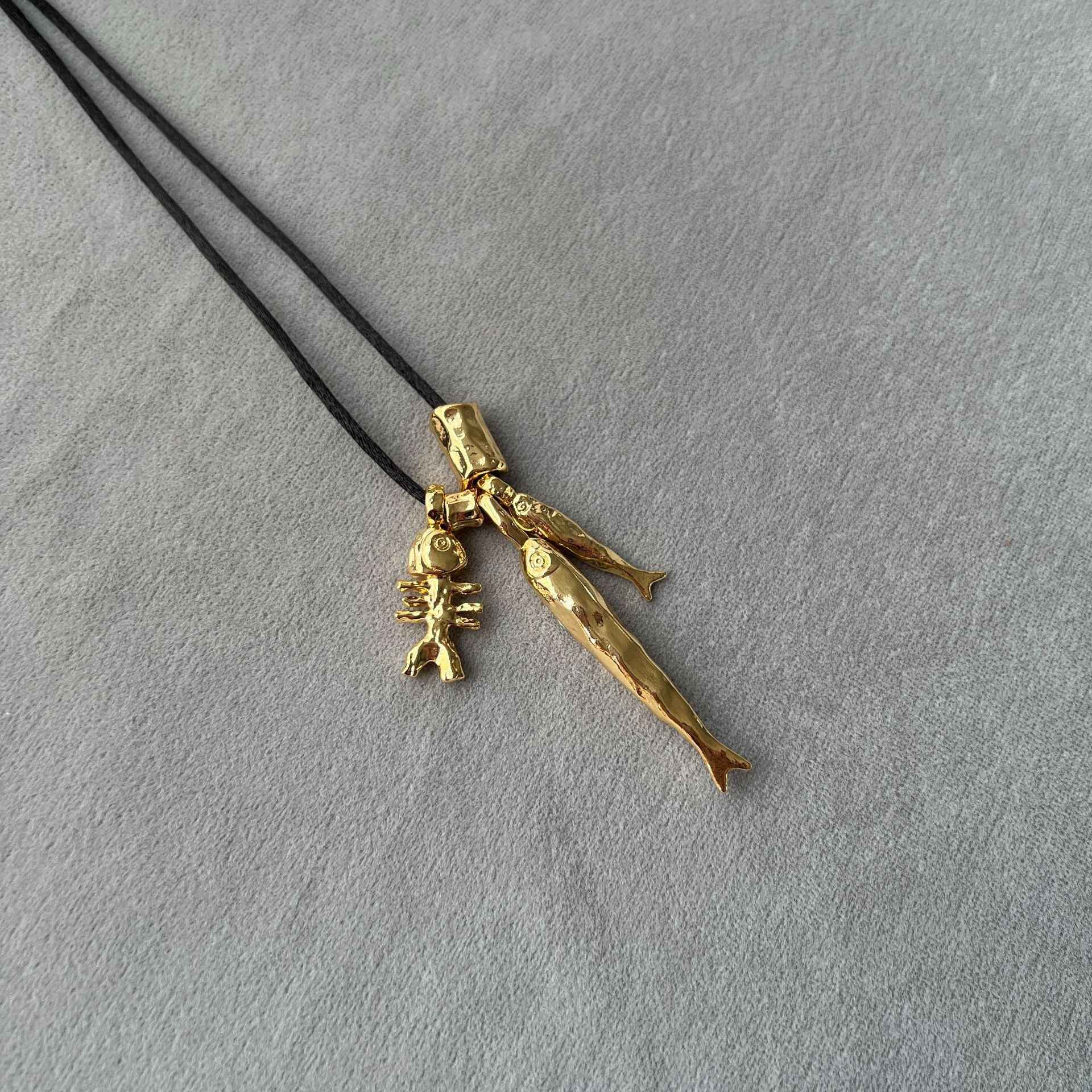 Gold Fish Pendant Necklace - Crystalory