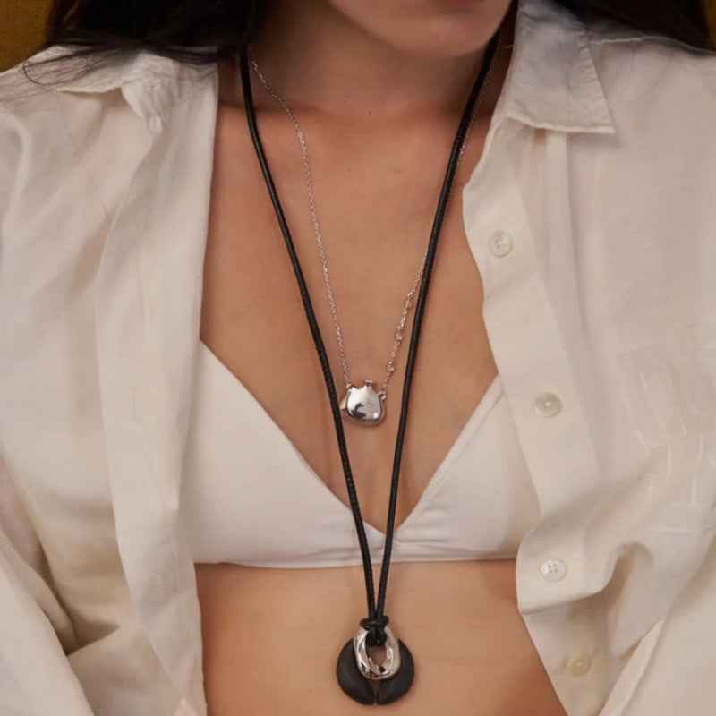 Wood Circle Pendant Necklace - Crystalory
